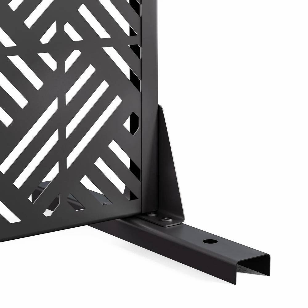 Cadeninc 3.92 ft x 6 ft Black Metal Privacy Screen Fence Panels