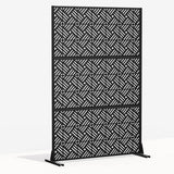Cadeninc 3.92 ft x 6 ft Black Metal Privacy Screen Fence Panels