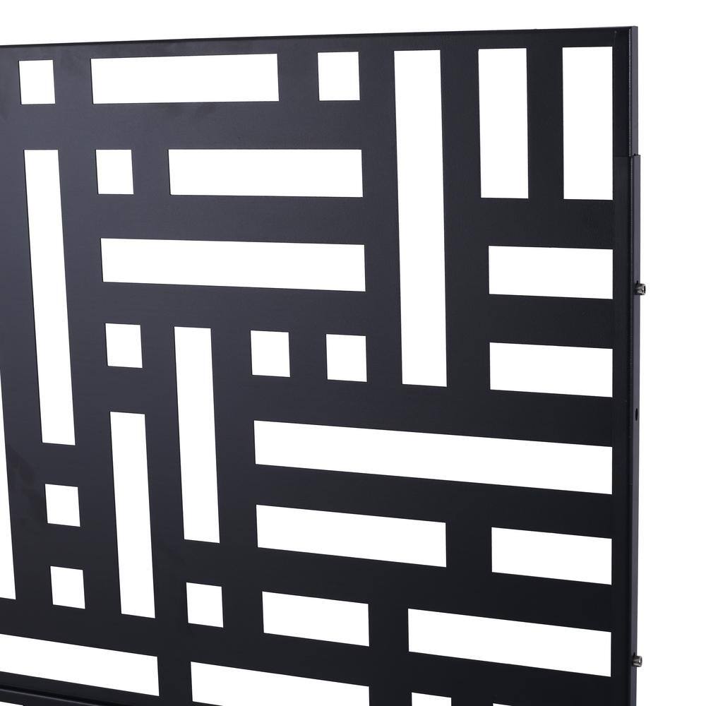 cadeninc 4 ft. x 6.33 ft. Black Steel Privacy Screen Fence Panels