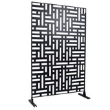 cadeninc 4 ft. x 6.33 ft. Black Steel Privacy Screen Fence Panels