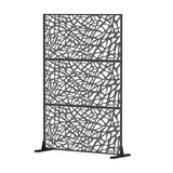 cadeninc Freestanding Black Metal Privacy Screen 3.98 ft x 5.89 ft
