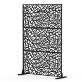 cadeninc Freestanding Steel Privacy Screen Fence Panels - 4.03 ft x 5.9 ft - Black