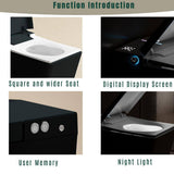 CASAINC Smart Bidet Toilet 1.28 GPF Black Heated Seat LED Display