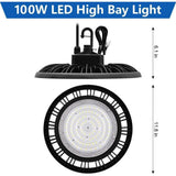Cedar Hill UFO 1ft 300-Watt Equivalent Integrated LED Non Dimmable Black High Bay Light, 5000K, (1 Pack)