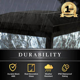 CLASSY CAPS 5 in. x 5 in./ 4 in. x 4 in. Black ABS Outdoor Fairmont Solar Post Cap (2-Pack)