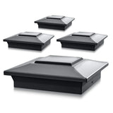 CLASSY CAPS 6 in. x 6 in. Black Aluminum Fence Post Cap (4-Pack)