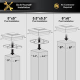 CLASSY CAPS 6 in. x 6 in. Black Aluminum Fence Post Cap (4-Pack)