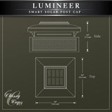 CLASSY CAPS Lumineer 4 in. x 4 in. Black Cast Aluminum Smart Solar Post Cap