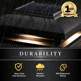 CLASSY CAPS Lumineer 4 in. x 4 in. Black Cast Aluminum Smart Solar Post Cap