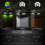 CLASSY CAPS Lumineer 4 in. x 4 in. Black Cast Aluminum Smart Solar Post Cap
