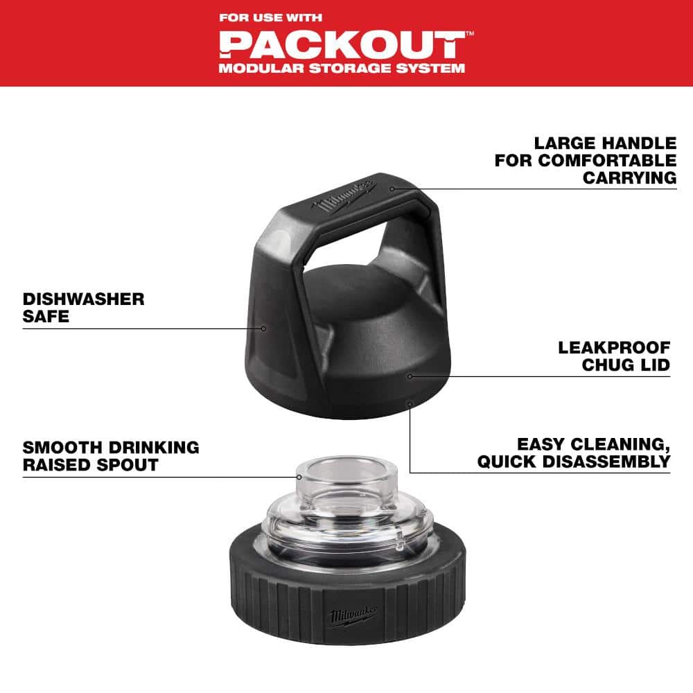 Milwaukee PACKOUT Chug Lid – Leakproof, Dishwasher-Safe Drinkware Accessory