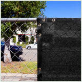 COLOURTREE 4 ft. x 10 ft. Black Privacy Fence Screen HDPE Mesh Windscreen with Reinforced Grommets for Garden Fence (Custom Size)