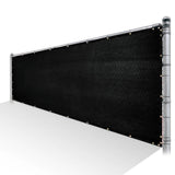 COLOURTREE 4 ft. x 195 ft. Black Privacy Fence Screen HDPE Mesh Screen with Reinforced Grommets for Garden Fence (Custom Size)