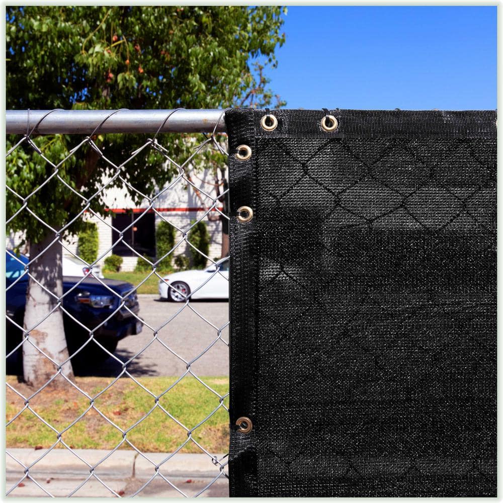 COLOURTREE 6 ft. x 100 ft. Black Privacy Fence Screen HDPE Mesh Windscreen with Reinforced Grommets for Garden Fence (Custom Size)