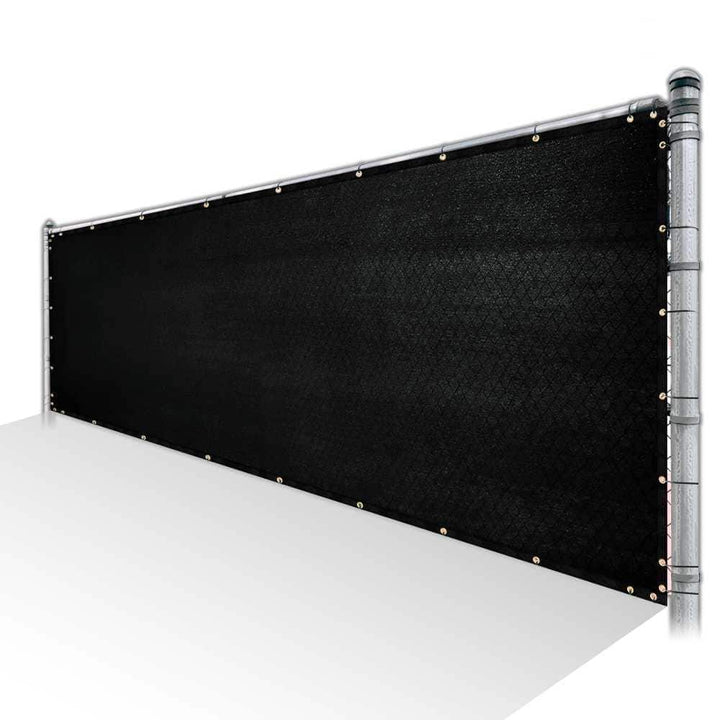 COLOURTREE 8 ft. x 100 ft. Black Privacy Fence Screen HDPE Mesh Windscreen with Reinforced Grommets for Garden Fence (Custom Size)