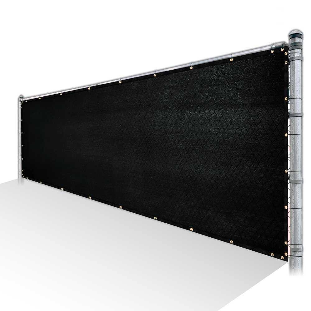 COLOURTREE 8 ft. x 128 ft. Black Privacy Fence Screen HDPE Mesh Windscreen with Reinforced Grommets for Garden Fence (Custom Size)