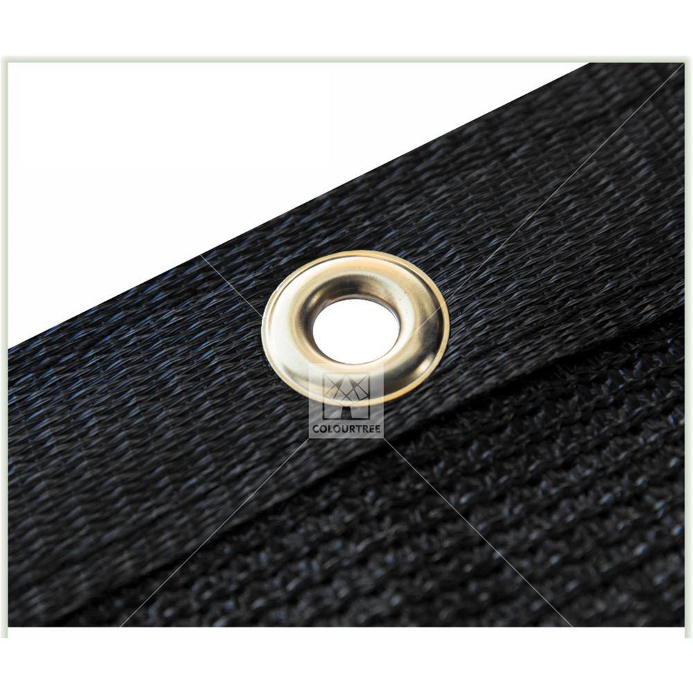 COLOURTREE 8 ft. x 128 ft. Black Privacy Fence Screen HDPE Mesh Windscreen with Reinforced Grommets for Garden Fence (Custom Size)