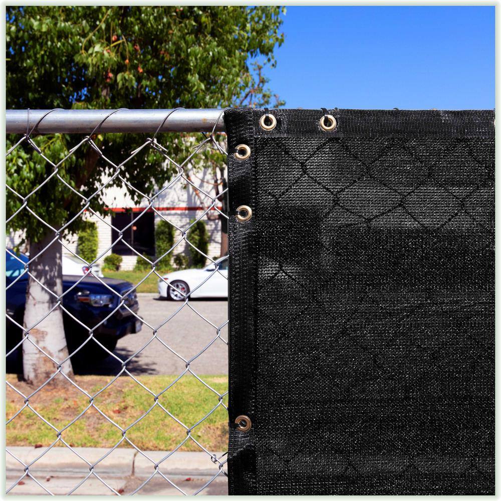 COLOURTREE 8 ft. x 128 ft. Black Privacy Fence Screen HDPE Mesh Windscreen with Reinforced Grommets for Garden Fence (Custom Size)