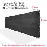 COLOURTREE 8 ft. x 20 ft. Black Privacy Fence Screen HDPE Mesh Windscreen with Reinforced Grommets for Garden Fence (Custom Size)