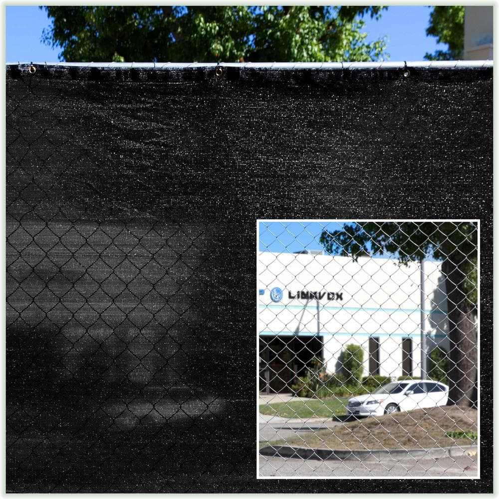 COLOURTREE 8 ft. x 70 ft. Black Privacy Fence Screen HDPE Mesh Windscreen with Reinforced Grommets for Garden Fence (Custom Size)