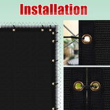 COLOURTREE 6 ft. x 12 ft. Black Privacy Fence Screen Mesh Fabric Cover Windscreen with Reinforced Grommets for Garden Fence