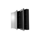 Croydex Easy Hang 48 in. W x 30 in. H Rectangular Black Stainless Steel Surface Mount Medicine Cabinet with Mirror