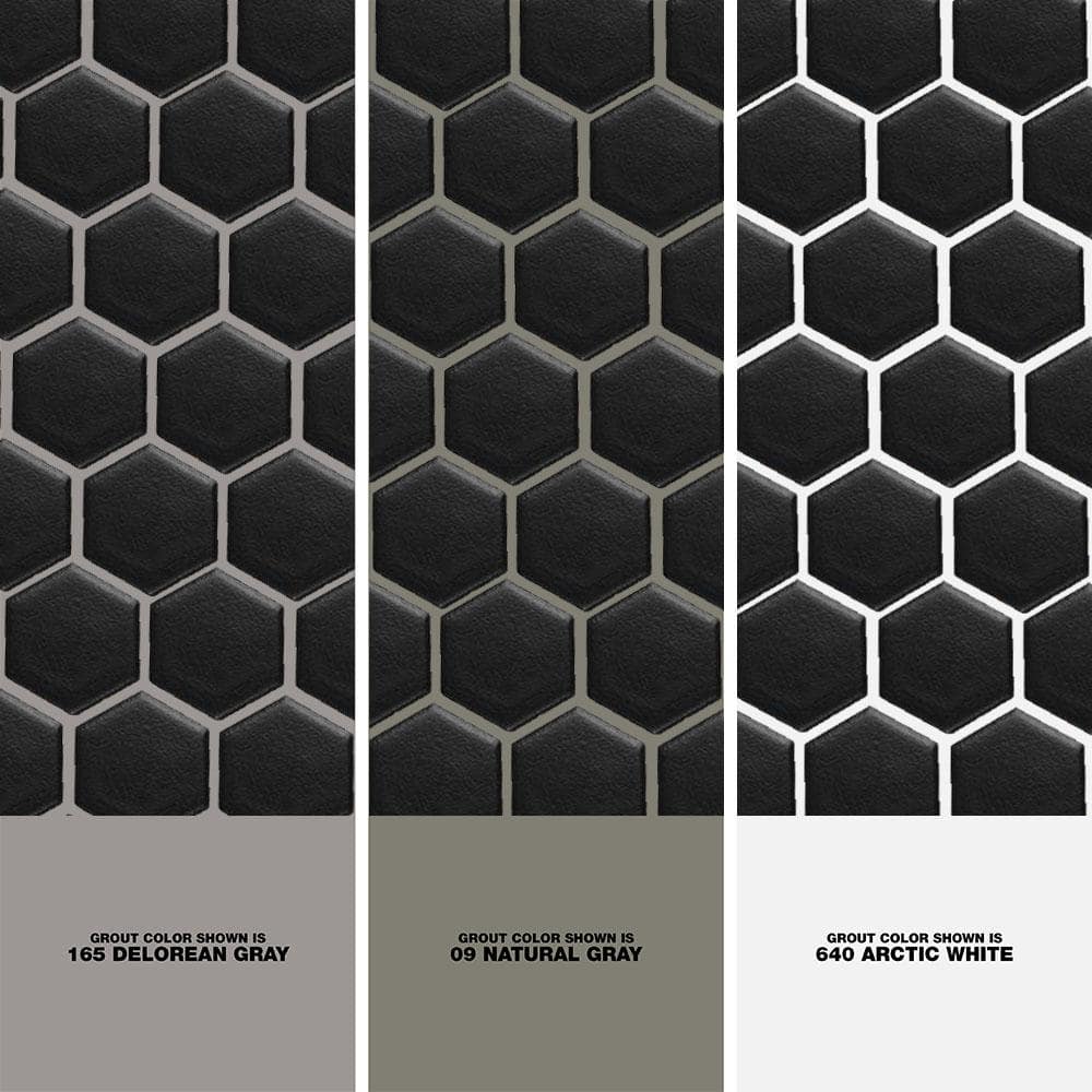 Daltile Restore Matte Black Hexagon 10 in. x 12 in. x 6.35 mm Glazed Ceramic Mosaic Tile (0.81 sq. ft./piece)