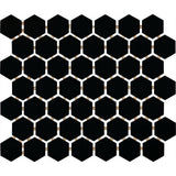 Daltile Restore Matte Black 12 in. x 10 in. Glazed Ceramic Hexagon Mosaic Tile (9.72 sq. ft./Case)