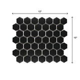 Daltile Restore Matte Black Hexagon 10 in. x 12 in. x 6.35 mm Glazed Ceramic Mosaic Tile (0.81 sq. ft./piece)