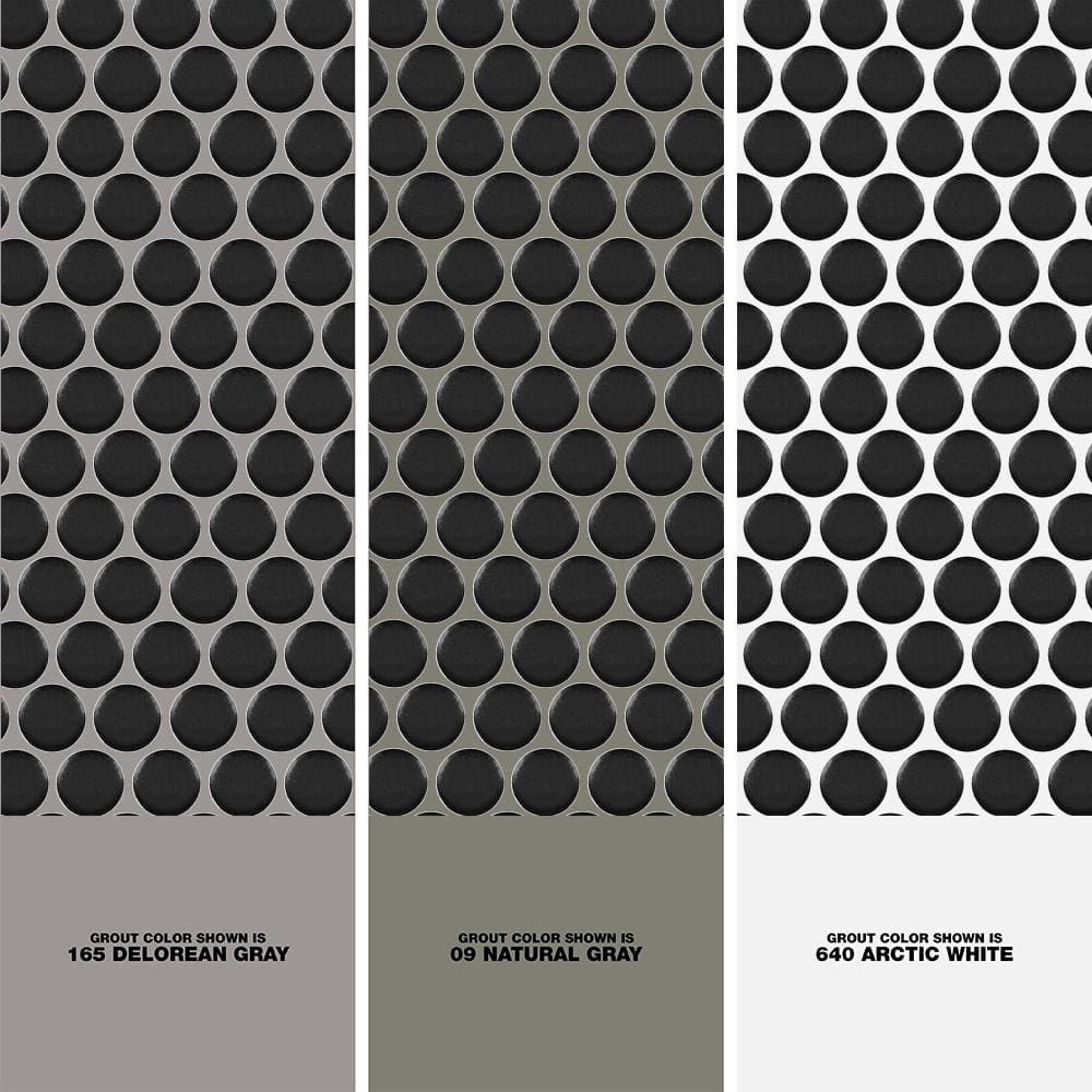 Daltile Restore Black 11 in. x 10 in. Glazed Porcelain Penny Round Mosaic Tile (12.45 sq. ft./Case)