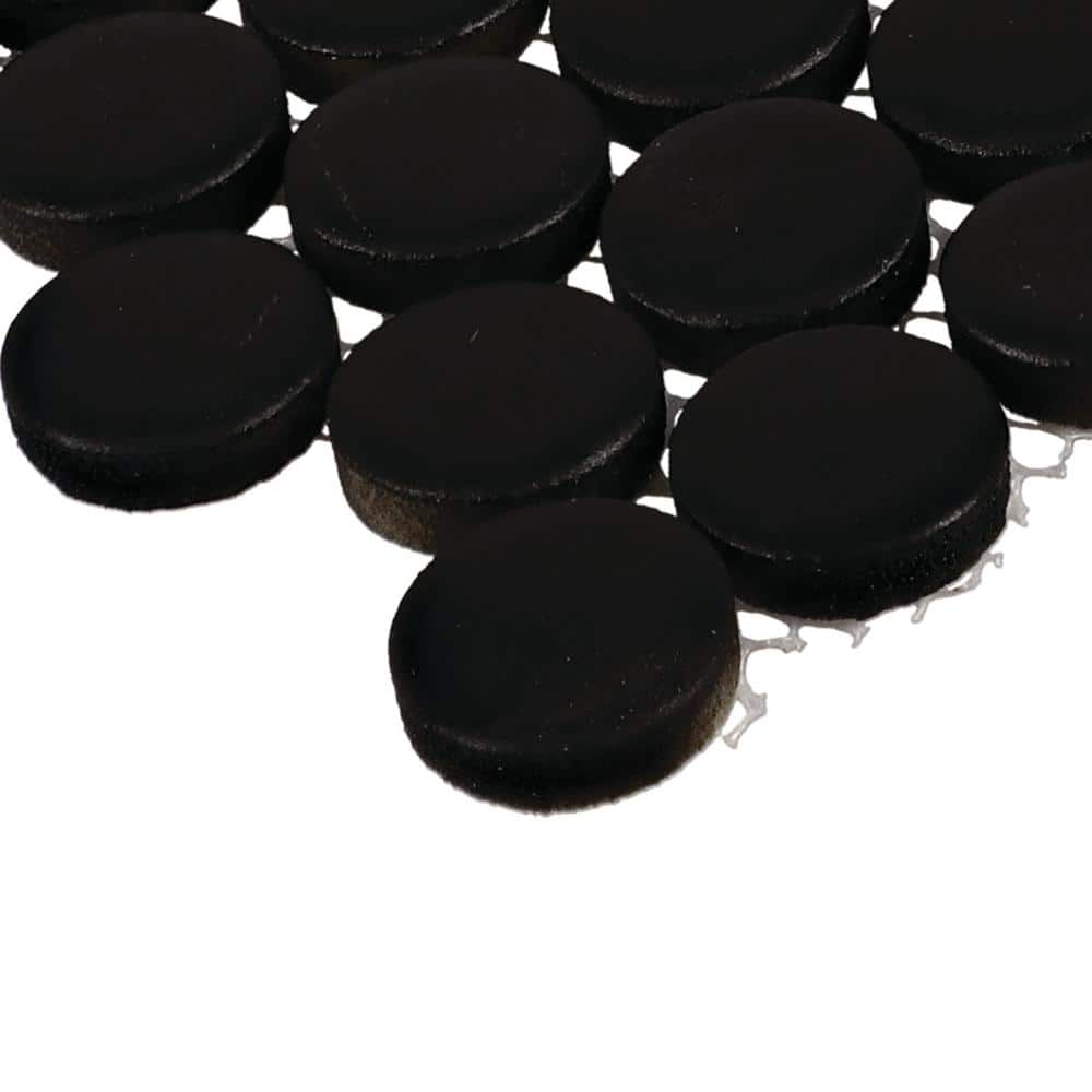 Daltile Restore Black 11 in. x 10 in. Glazed Porcelain Penny Round Mosaic Tile (12.45 sq. ft./Case)