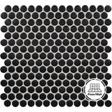 Daltile Restore Black 11 in. x 10 in. Glazed Porcelain Penny Round Mosaic Tile (12.45 sq. ft./Case)