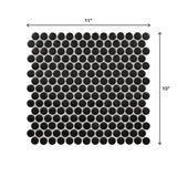 Daltile Restore Black 11 in. x 10 in. Glazed Porcelain Penny Round Mosaic Tile (12.45 sq. ft./Case)
