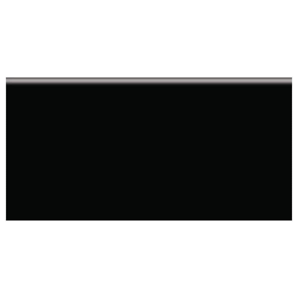 Daltile Rittenhouse Square 3 in. x 6 in. Black Ceramic Bullnose Wall Tile (0.125 sq. ft. per Piece)