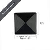 4 in. x 4 in. Black Metal Post Cap