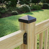 4 in. x 4 in. Black Metal Post Cap