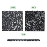 Waterproof Outdoor All Weather Anti-slip 1 ft. x 1 ft. Plastic Deck Tile in Black (Pack of 24)