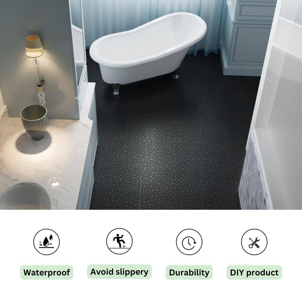 Waterproof Outdoor All Weather Anti-slip 1 ft. x 1 ft. Plastic Deck Tile in Black (Pack of 24)