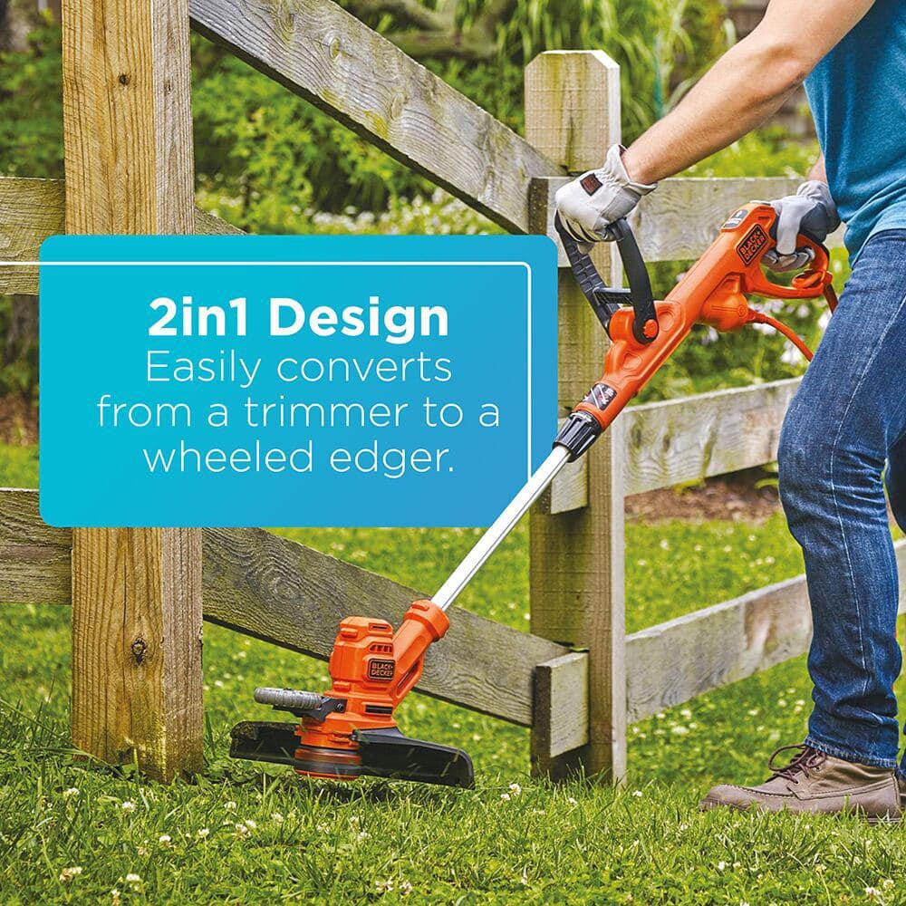 BLACK+DECKER 15 in. 10 AMP Corded Electric Walk Behind Push Lawn Mower and 14 in. 6.5 Amp Corded 2-In-1 String Trimmer & Lawn Edger