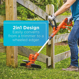 BLACK+DECKER 15 in. 10 AMP Corded Electric Walk Behind Push Lawn Mower and 14 in. 6.5 Amp Corded 2-In-1 String Trimmer & Lawn Edger
