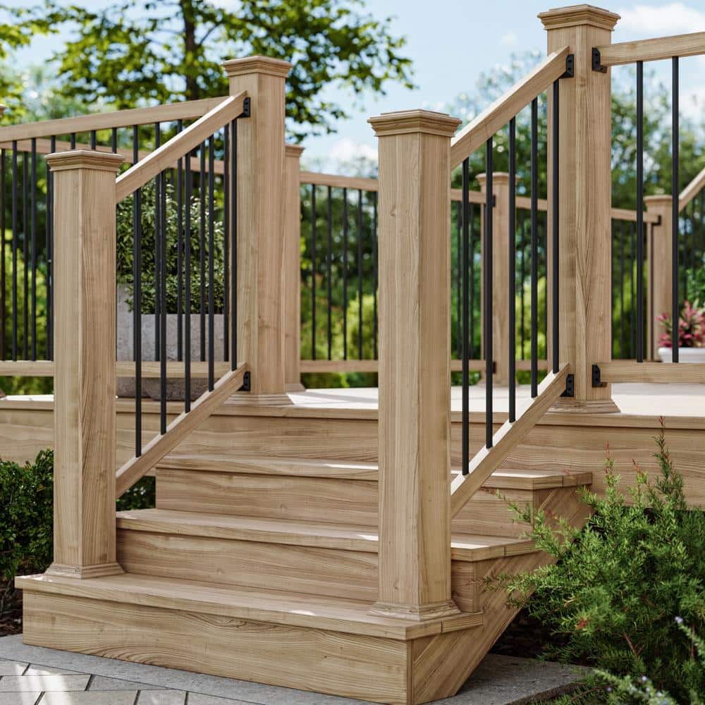 Deckorators .75 in. x 36 in. Satin Black Aluminum Round Classic Baluster (10-Pack)