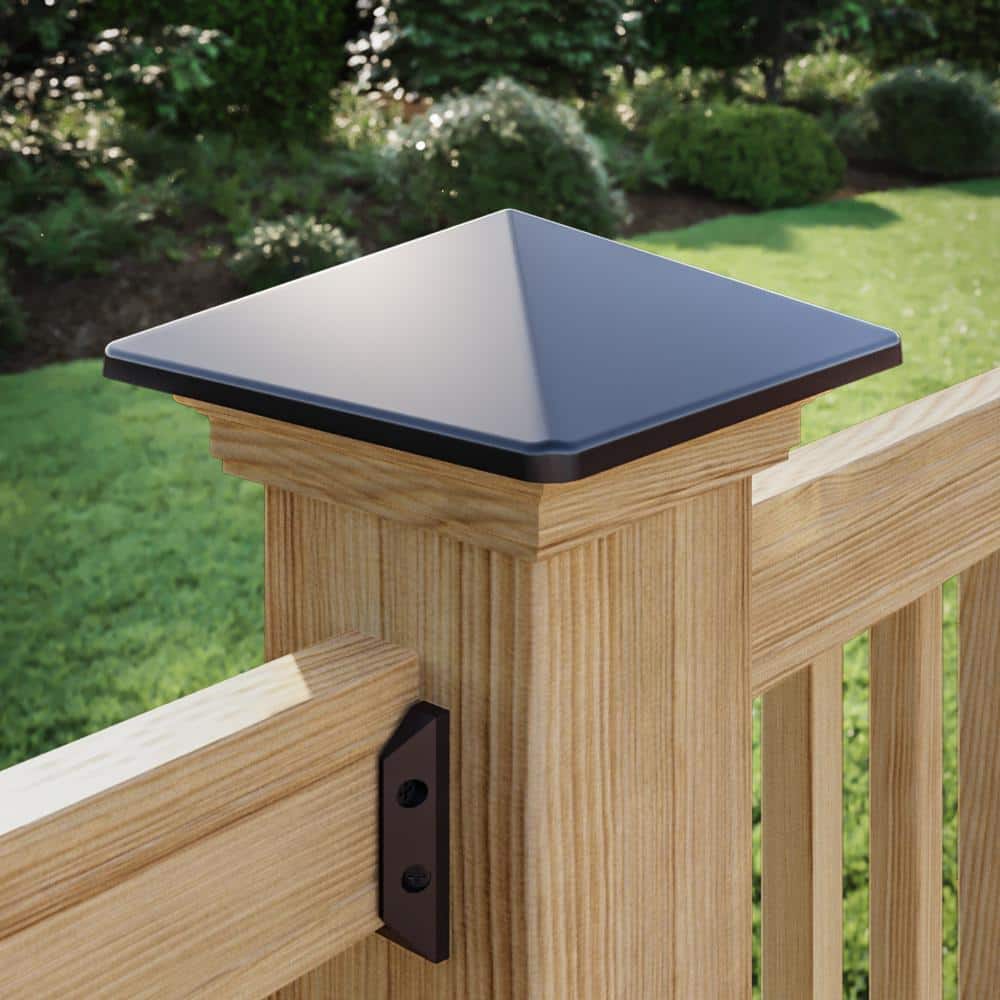 Deckorators 6 in. x 6 in. Victoria Black High Point Cedar Wood Post Cap