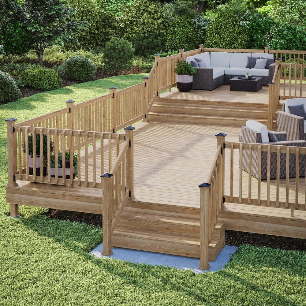 Deckorators 4 in. x 4 in. Victoria Black High Point Cedar Wood Post Cap