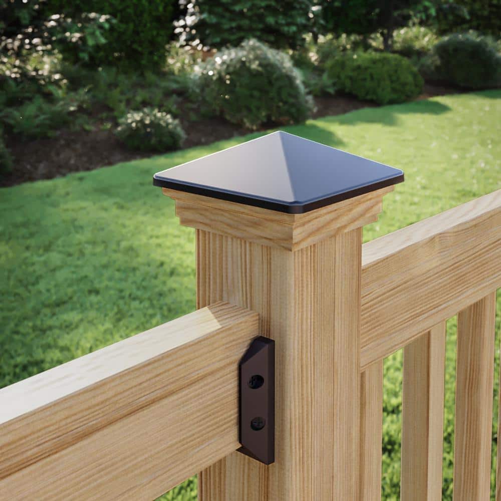 Deckorators 4 in. x 4 in. Victoria Black High Point Cedar Wood Post Cap