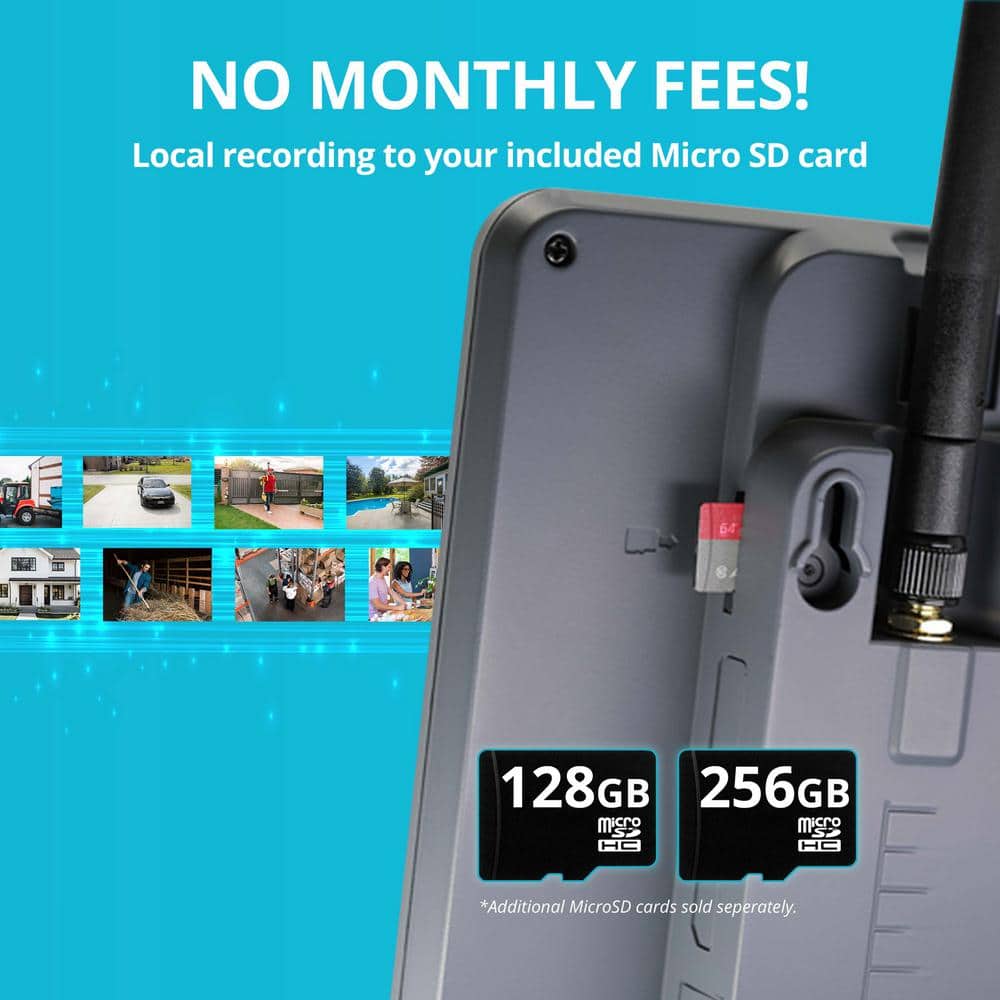 Defender PHOENIXHD Non-Wi-Fi Plug-In Security Camera System with 10.1 in. Monitor, SD Card Recording and 2 Night Vision Cameras