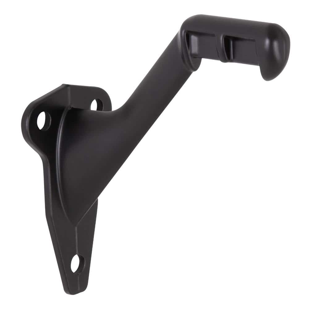 Design House Standard Handrail Bracket Heavy Duty Hardware for Stairways in Home or Office Matte Black, 5-Pack