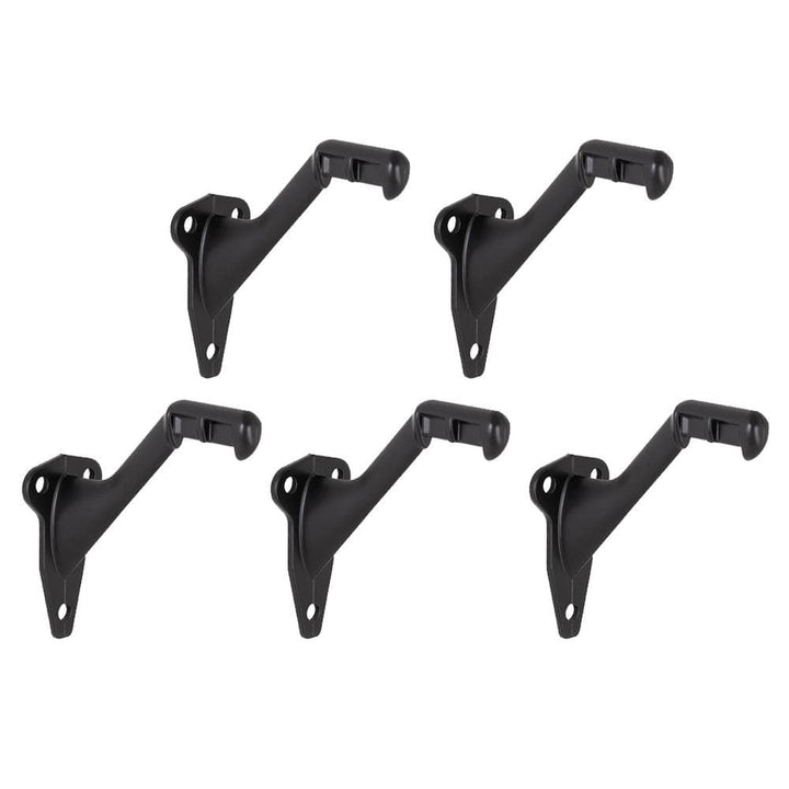 Design House Standard Handrail Bracket Heavy Duty Hardware for Stairways in Home or Office Matte Black, 5-Pack