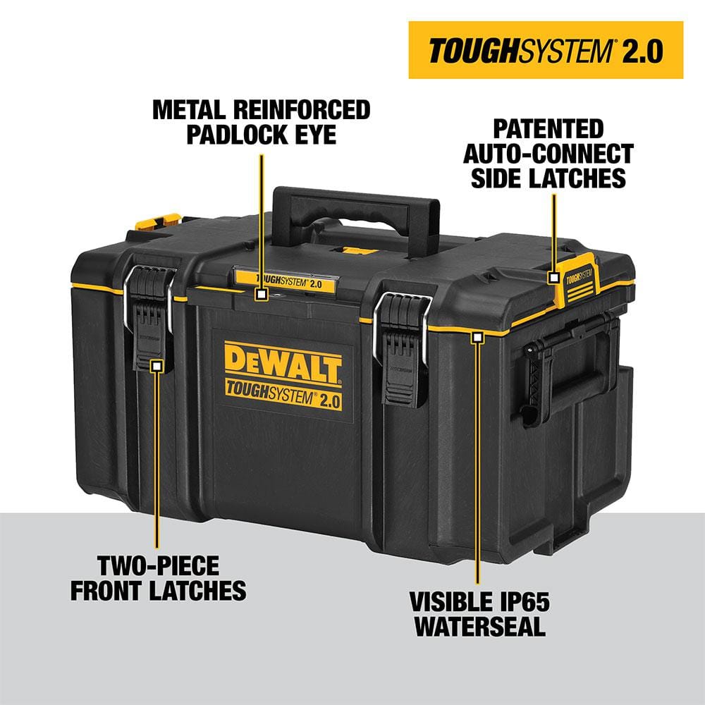 DEWALT TOUGHSYSTEM 2.0 22 in. Medium Modular Tool Box, IP65, 110 lb Capacity (DWST08300)