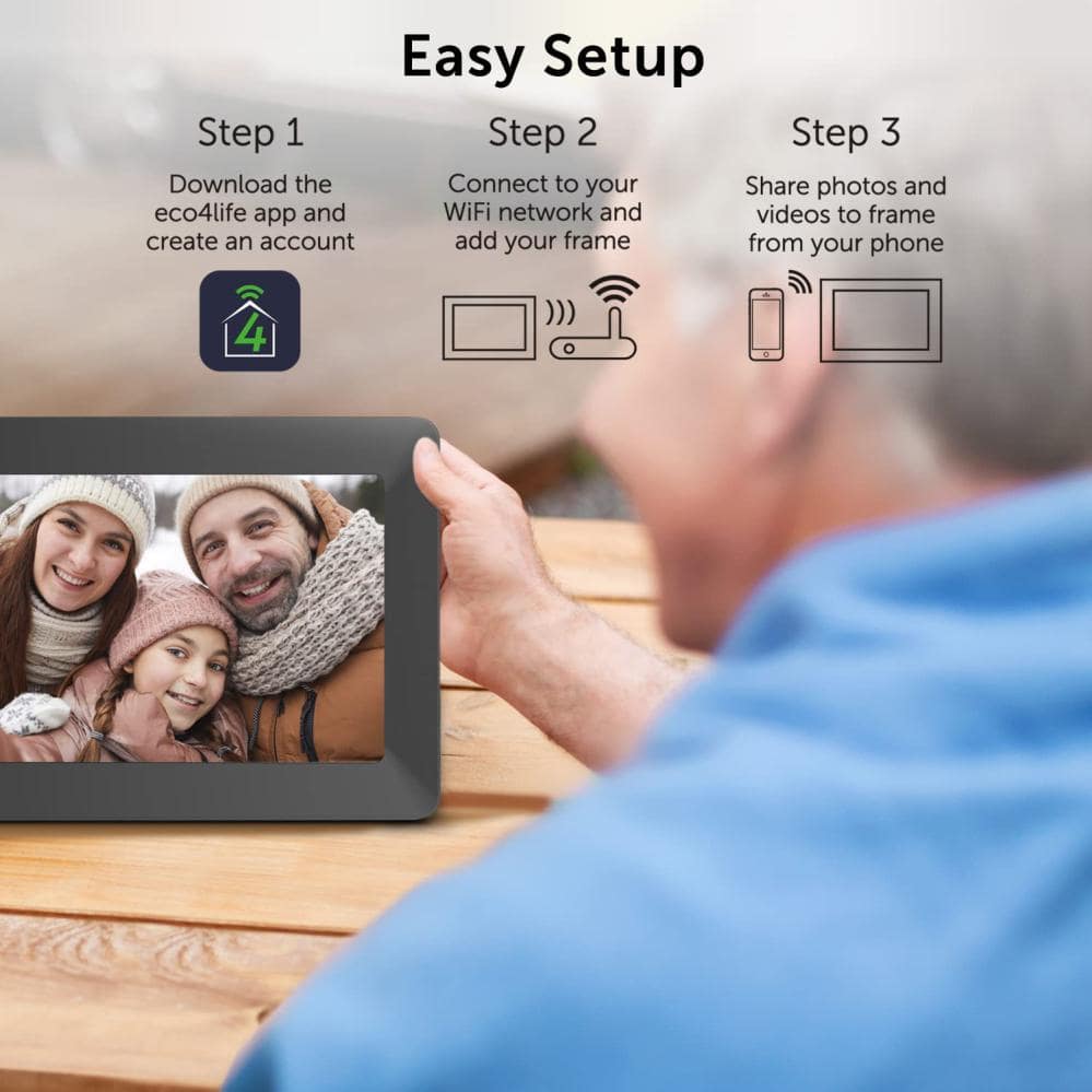 ECO4LIFE 10.1 in. Wi-Fi Digital Photo Frame with Photos/Videos Sharing - CPF1026