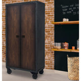 DURAMAX 36 in. W x 20 in.D Industrial Black Metal with Wood Free Standing Cabinet with Wheels